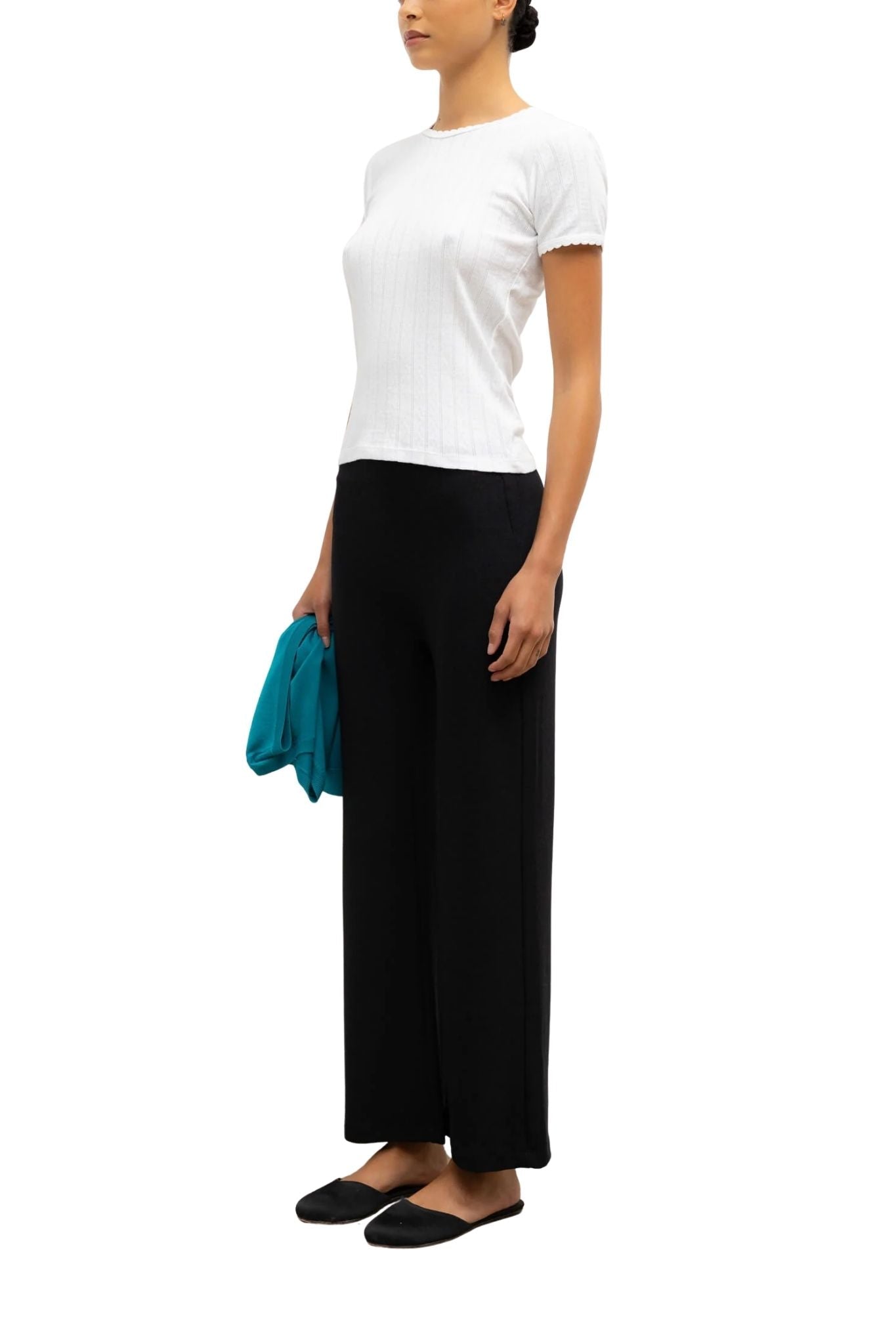 LeSet Pointelle Slim Fit Tee - Vermillion