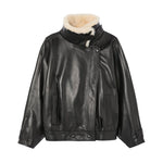 Liberowe Leather Jacket w/ Shearling Collar - Vermillion