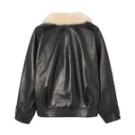 Liberowe Leather Jacket w/ Shearling Collar - Vermillion