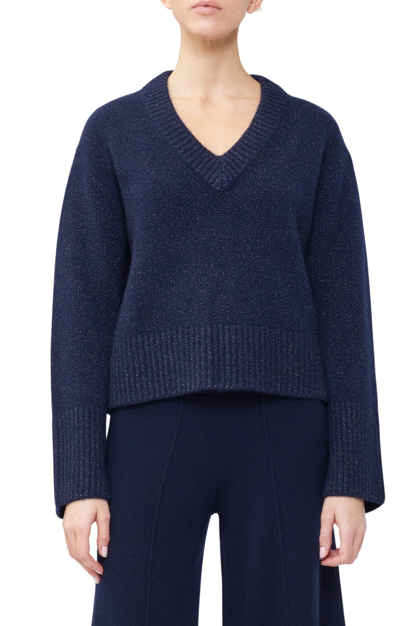 Lisa Yang Aletta Sparkle Sweater - Vermillion