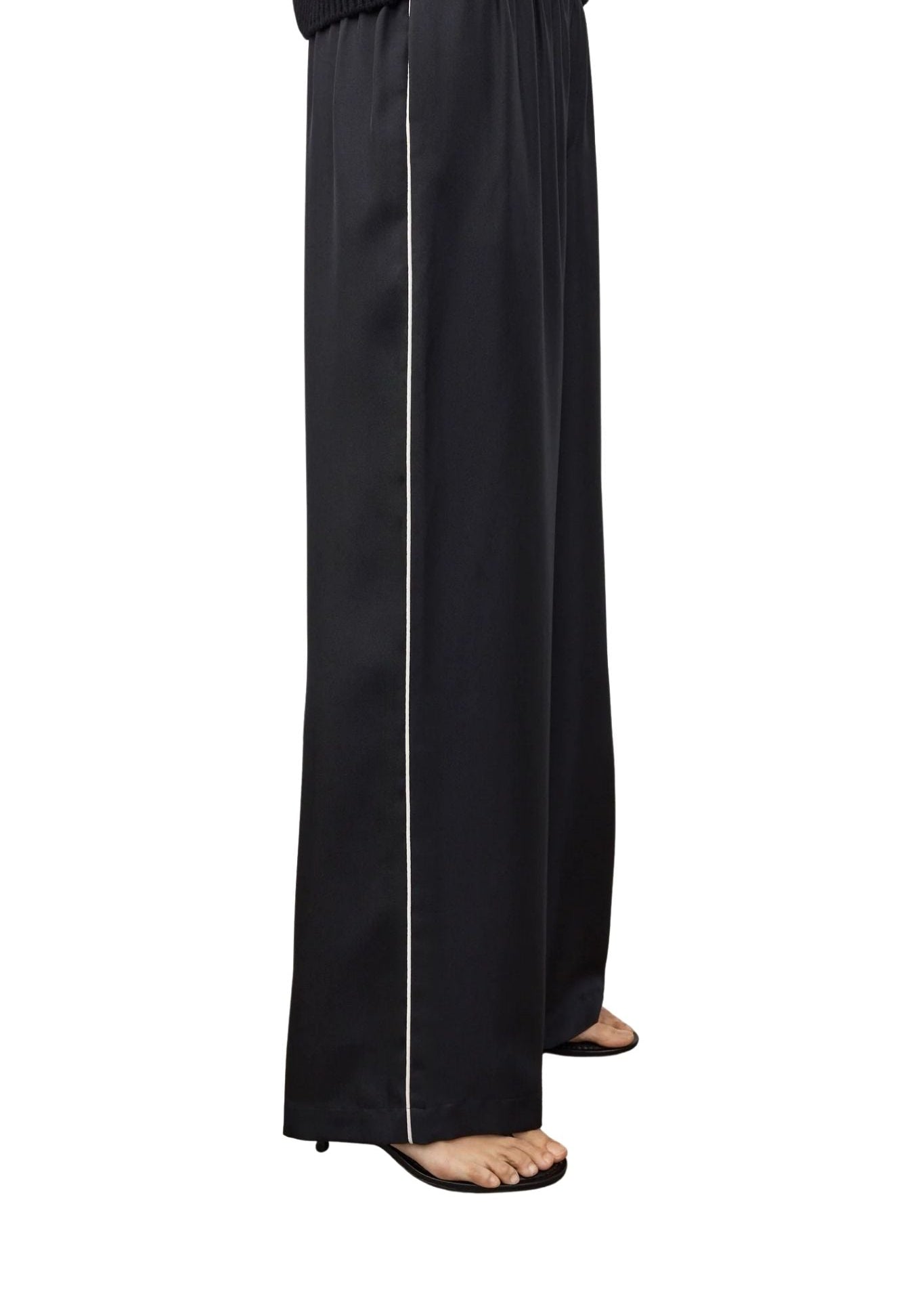 Lisa Yang Wide Leg Trousers With Piping Detail - Vermillion