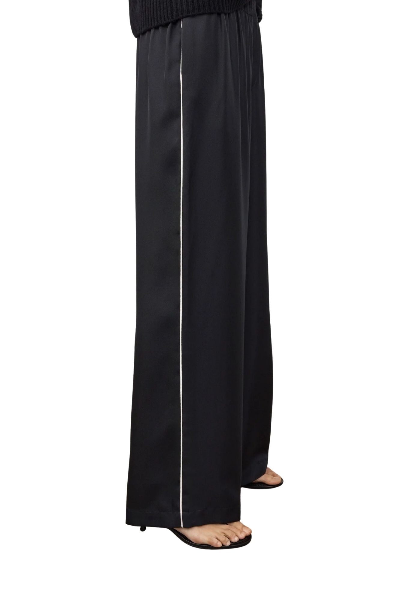 Lisa Yang Wide Leg Trousers With Piping Detail - Vermillion