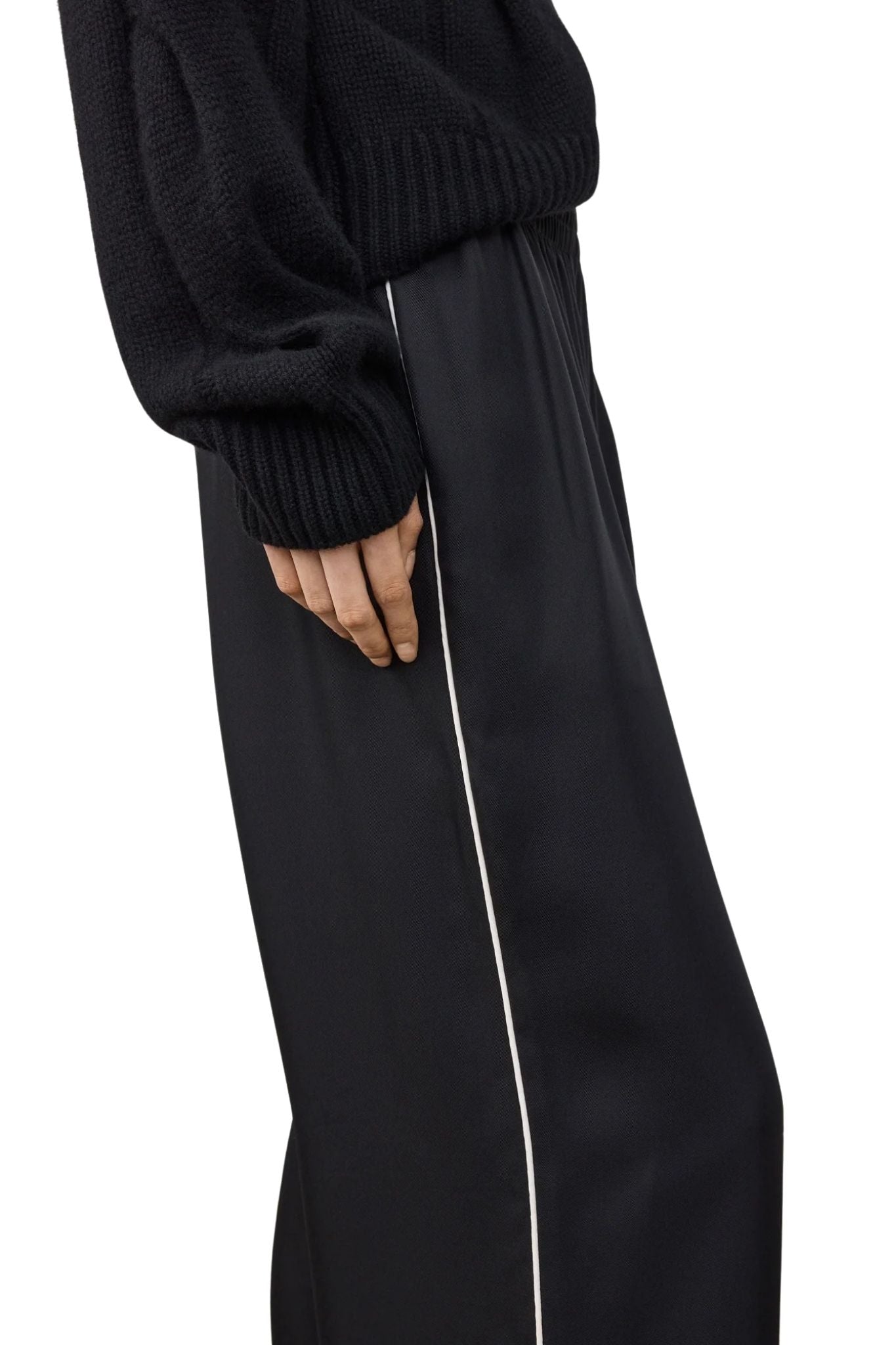 Lisa Yang Wide Leg Trousers With Piping Detail - Vermillion