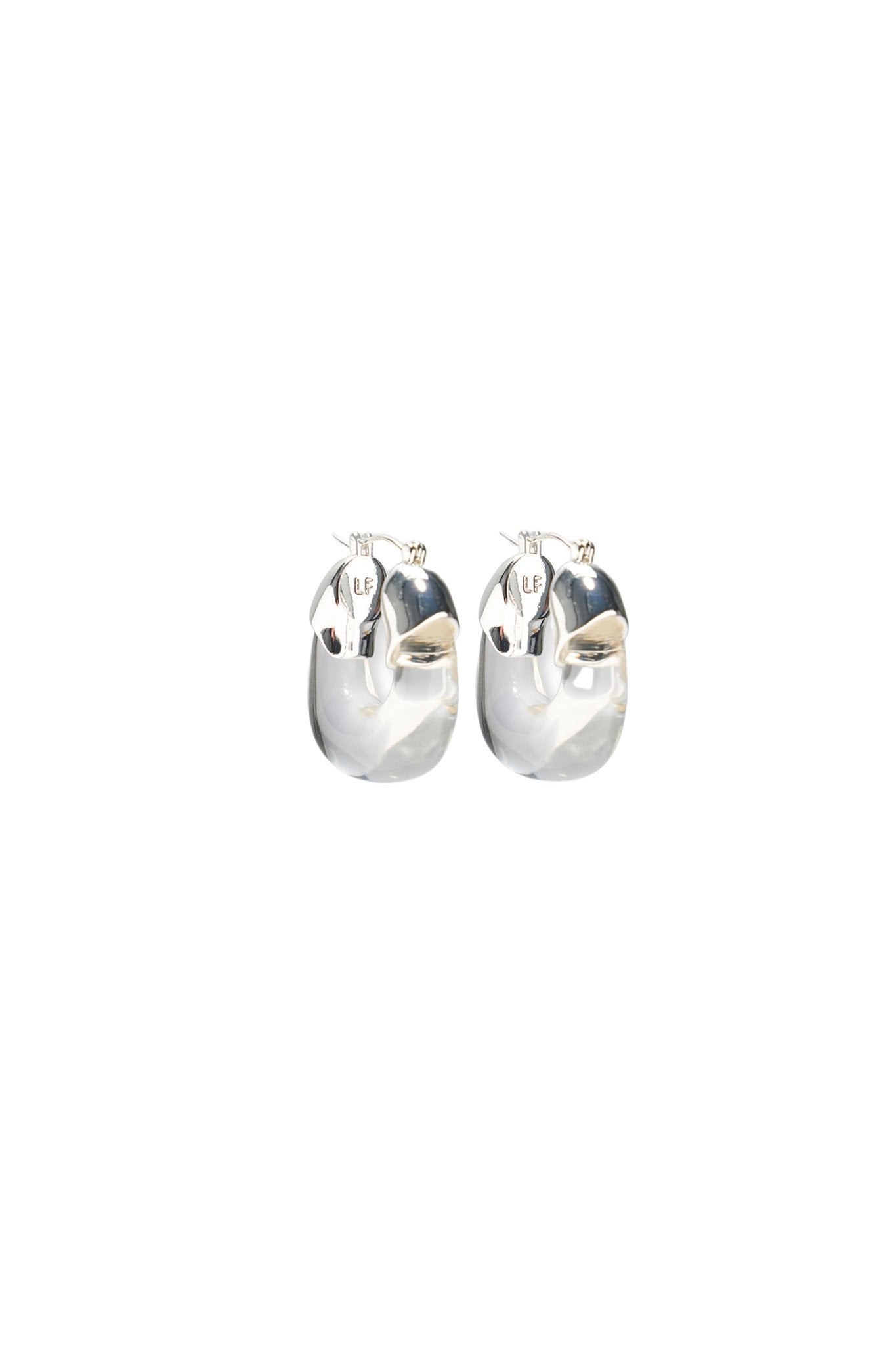 Lizzie Fortunato Mini Organic Hoops in Silver and Clear - Vermillion