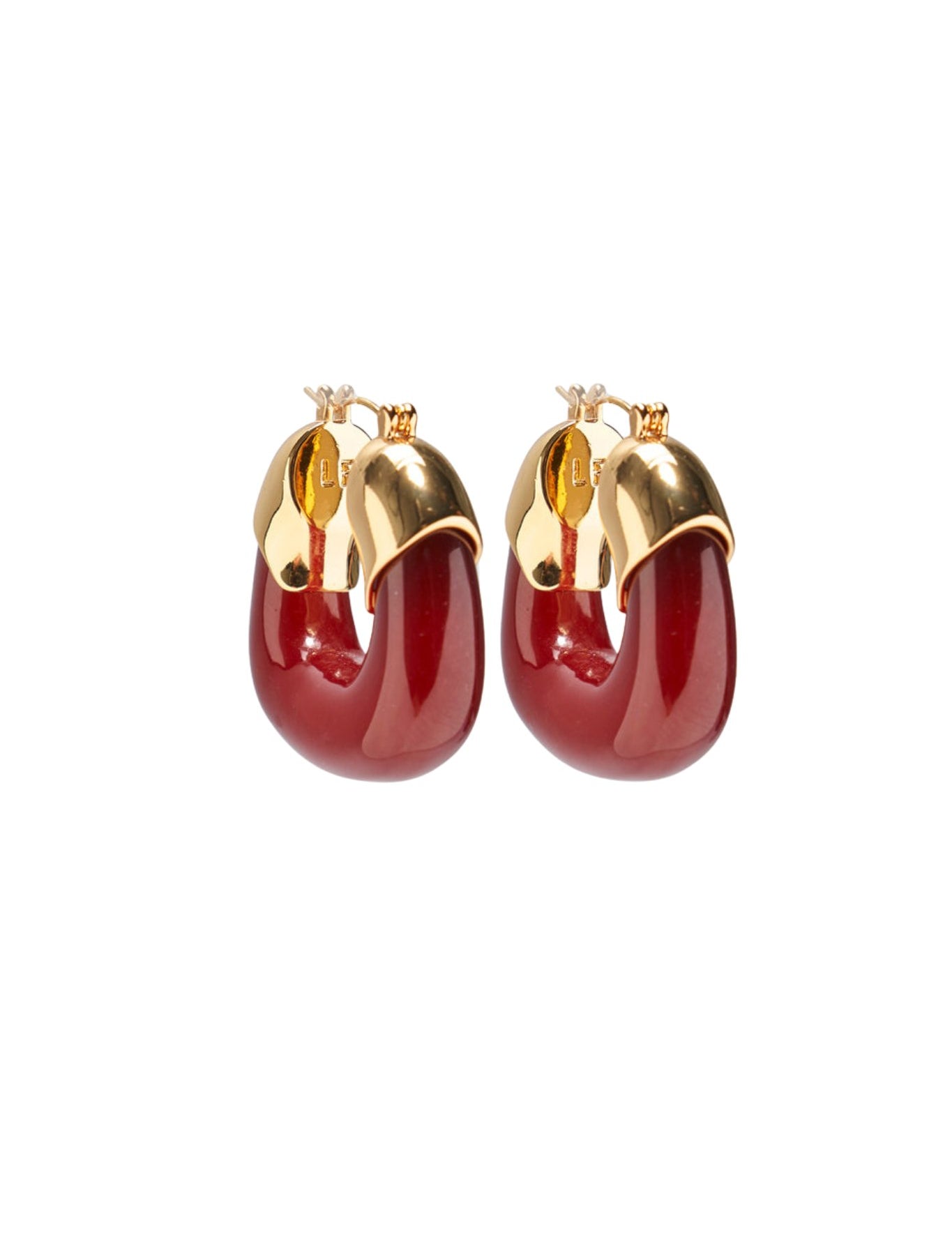 Lizzie Fortunato Organic Hoops in Currant - Vermillion