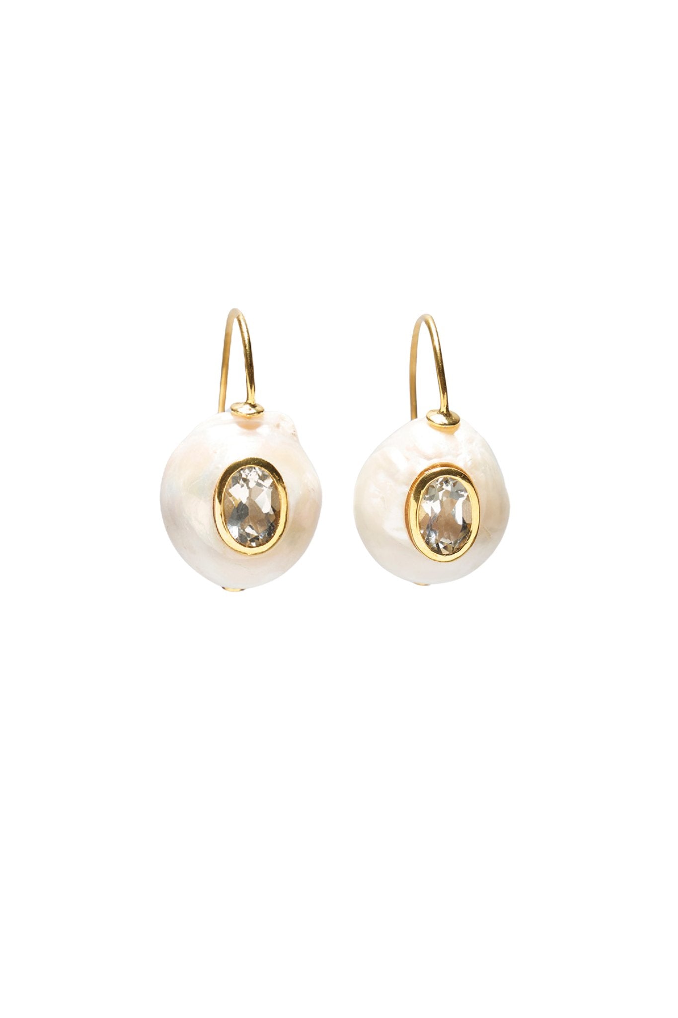 Lizzie Fortunato Pearl Pablo Earrings in Green Amethyst - Vermillion