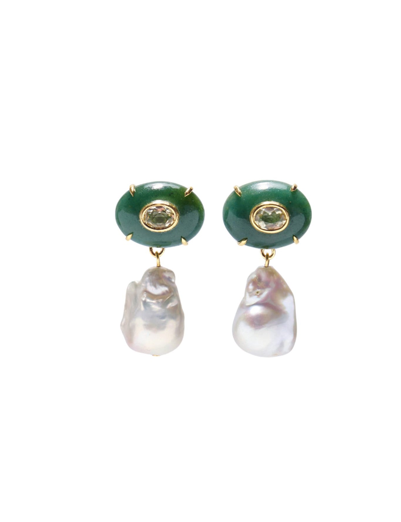 Lizzie Fortunato Plaza Pearl Earrings in Jade - Vermillion