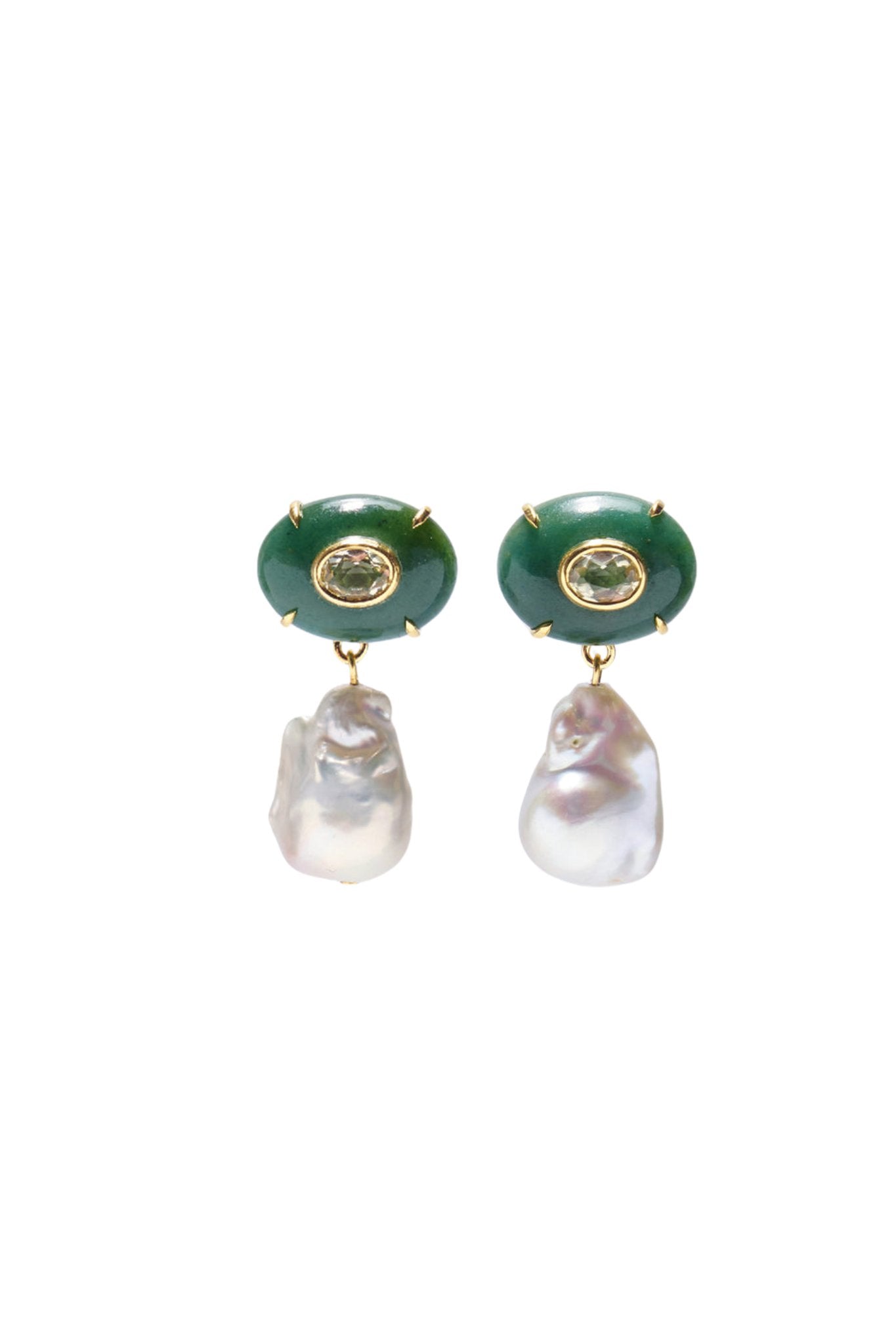 Lizzie Fortunato Plaza Pearl Earrings in Jade - Vermillion