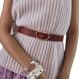 Lizzie Fortunato Wide Georgia Belt - Vermillion