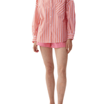 LMND Chiara Multi Stripe Long Sleeve Shirt - Vermillion