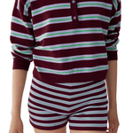 LMND Luna L/S Striped Polo - Vermillion