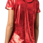 Madison Maison Metallic Coated Cotton T-Shirt - Vermillion