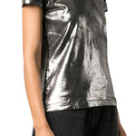 Madison Maison Metallic Coated Cotton T-Shirt - Vermillion