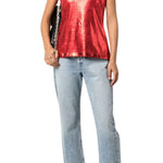 Madison Maison Metallic Coated Cotton T-Shirt - Vermillion