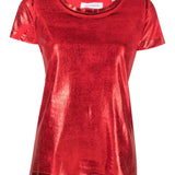 Madison Maison Metallic Coated Cotton T-Shirt - Vermillion