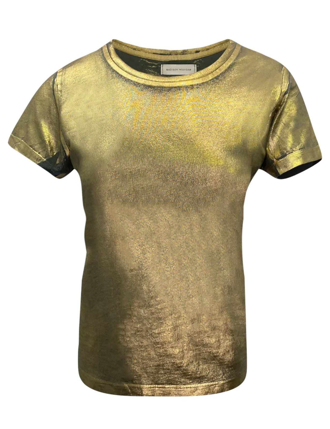 Madison Maison Metallic Coated Cotton T-Shirt - Vermillion