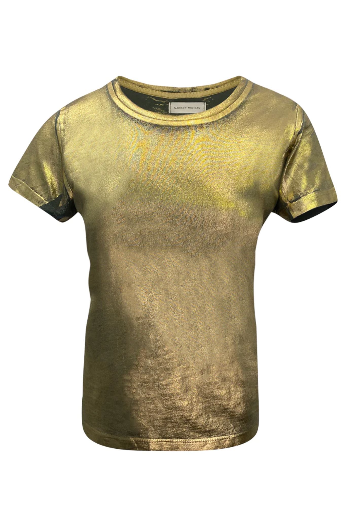 Madison Maison Metallic Coated Cotton T-Shirt - Vermillion