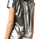 Madison Maison Metallic Coated Cotton T-Shirt - Vermillion