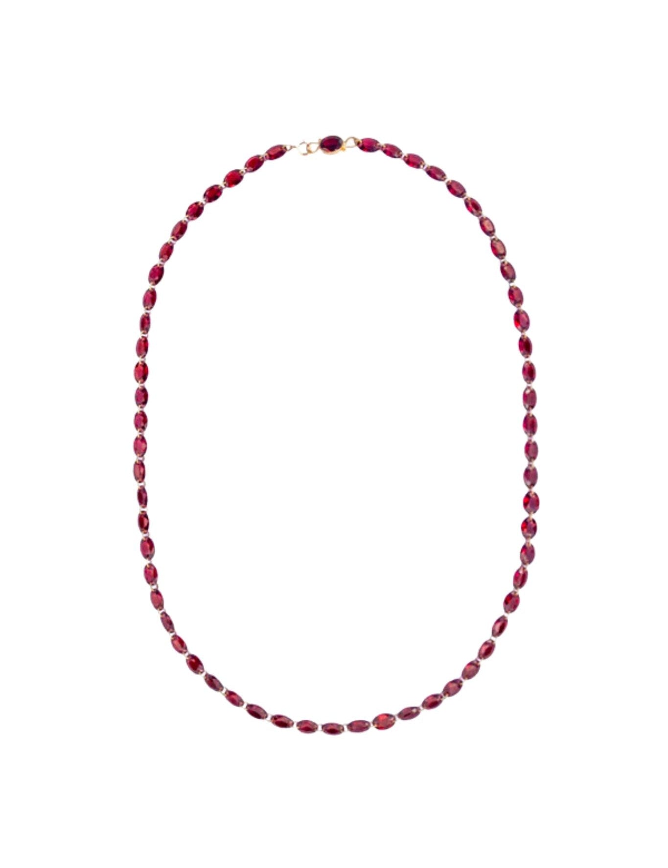 Marie Helene de Taillac 20k Yellow Gold Garnet Lady Like Necklace - Vermillion