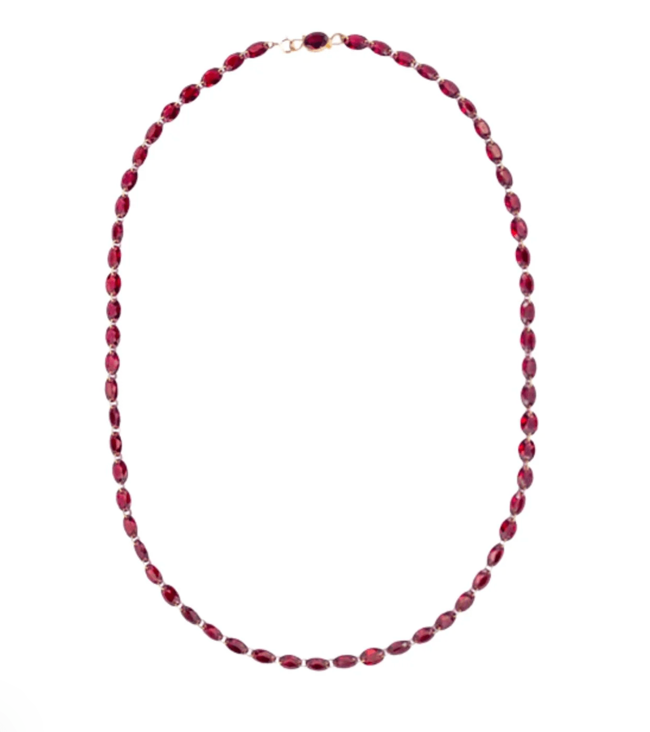 Marie Helene de Taillac 20k Yellow Gold Garnet Lady Like Necklace - Vermillion