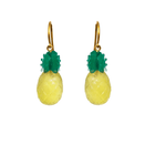 Marie Helene de Taillac 20k Yellow Gold Lemon Quartz and Green Chalcedony Pineapple Earrings - Vermillion