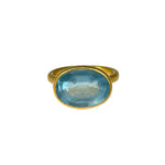 Marie Helene de Taillac 22k Yellow Gold Milky Aquamarine Princess Ring Size 6 - Vermillion