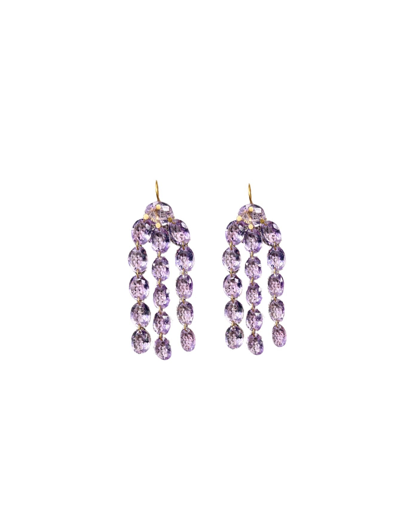 Marie Helene de Taillac Amethyst Gem Waterfall Earrings - Vermillion