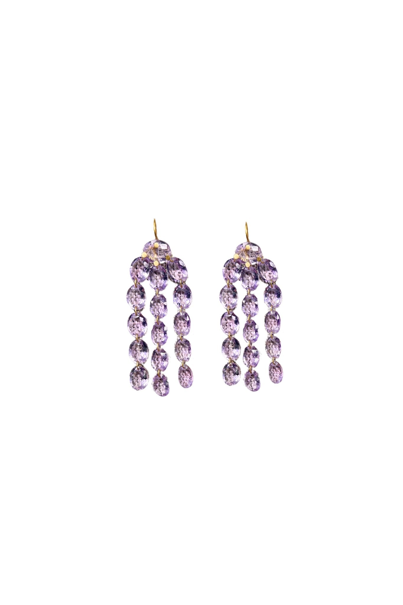 Marie Helene de Taillac Amethyst Gem Waterfall Earrings - Vermillion