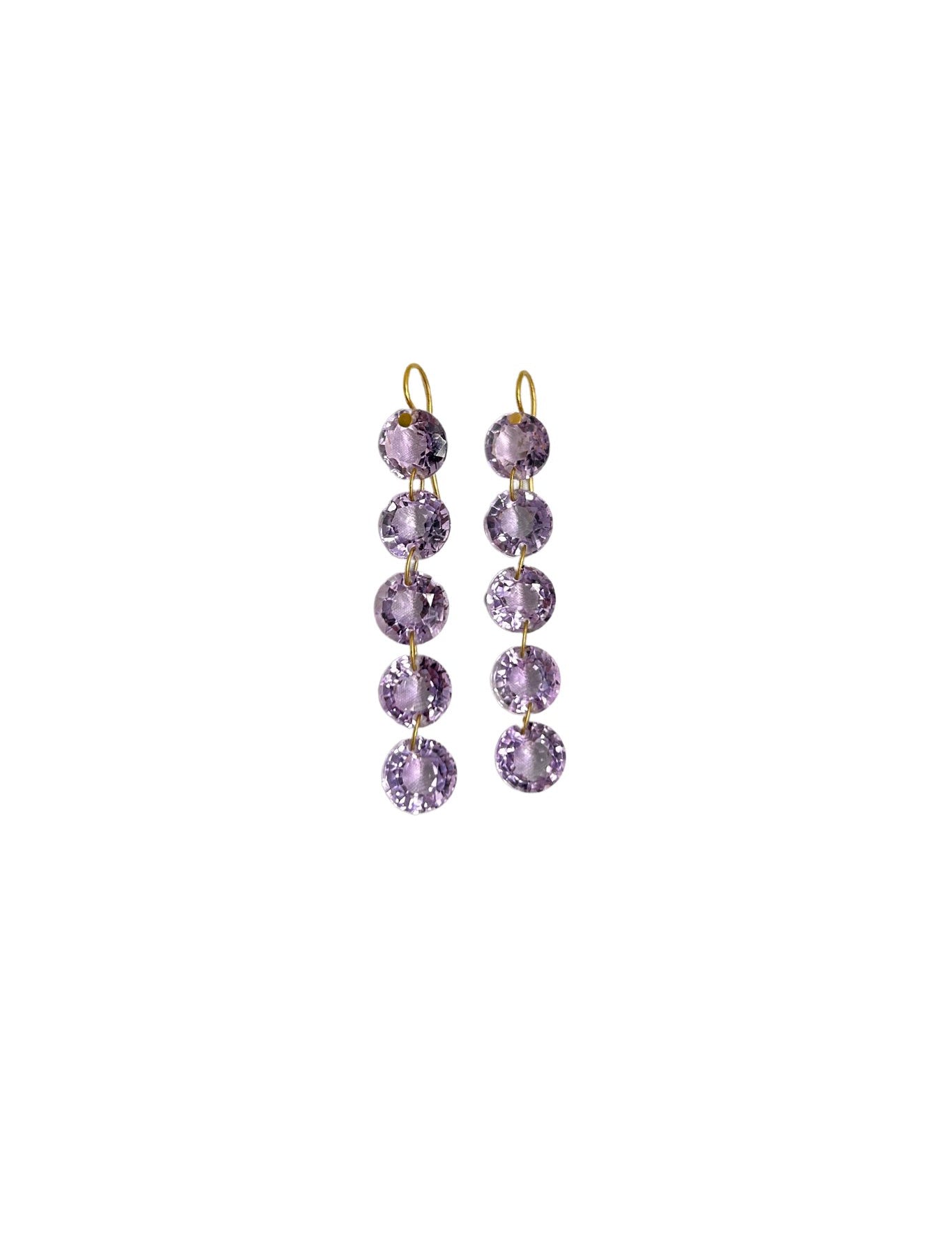 Marie Helene de Taillac Amethyst Rivieres 5 - Drop Earrings - Vermillion