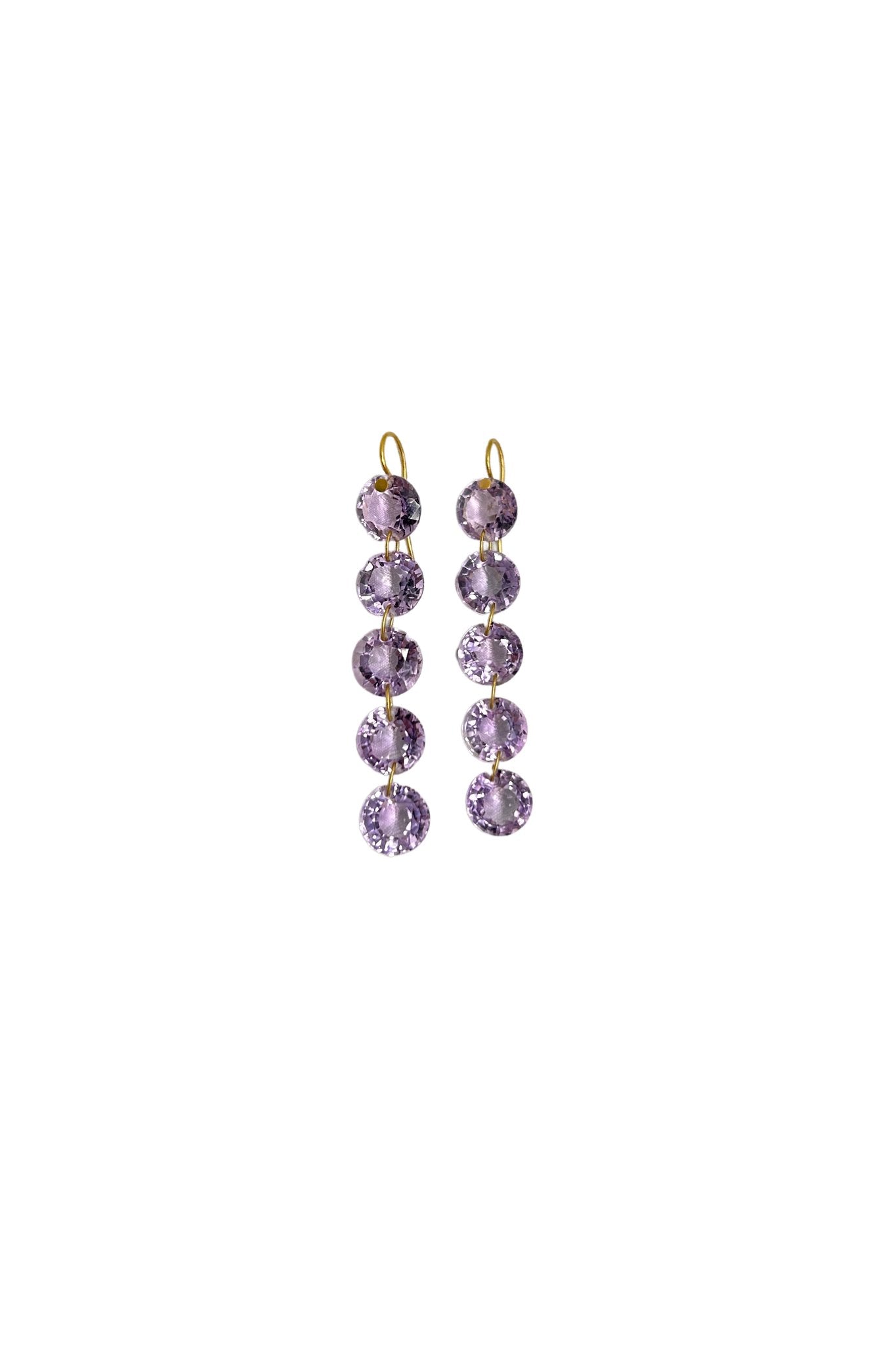 Marie Helene de Taillac Amethyst Rivieres 5 - Drop Earrings - Vermillion