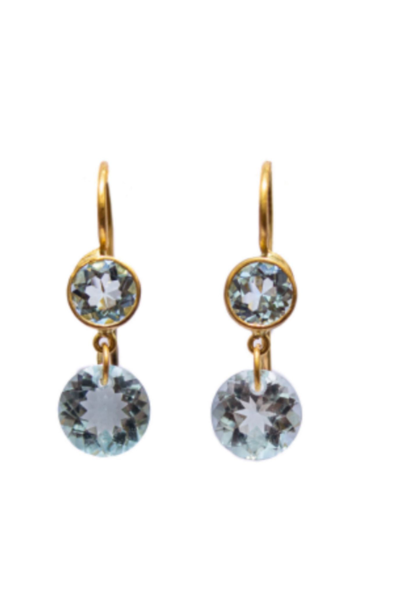 Marie Helene de Taillac Extra Small Aquamarine Incandescence Hook Earrings - Vermillion