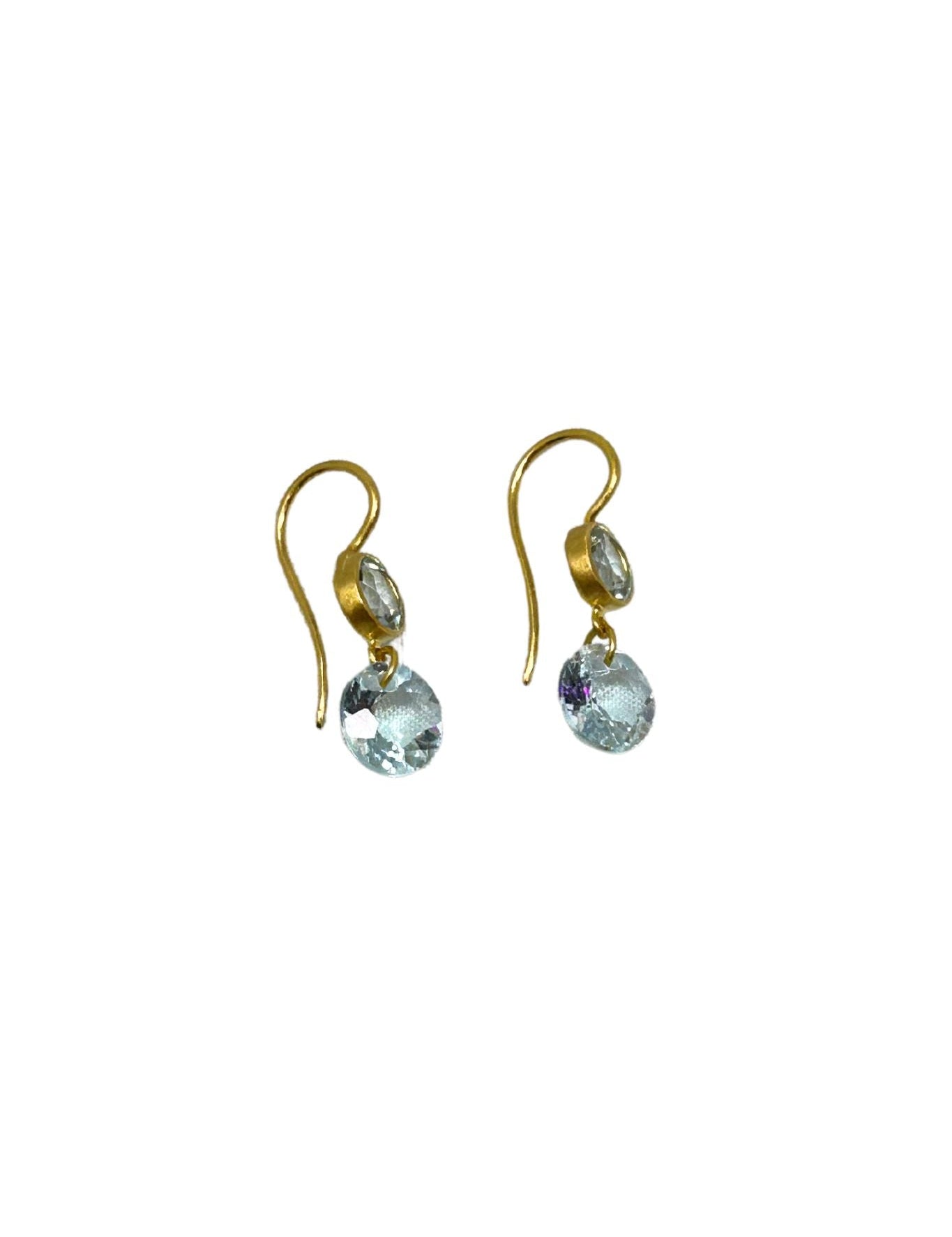 Marie Helene de Taillac Extra Small Aquamarine Incandescence Hook Earrings - Vermillion