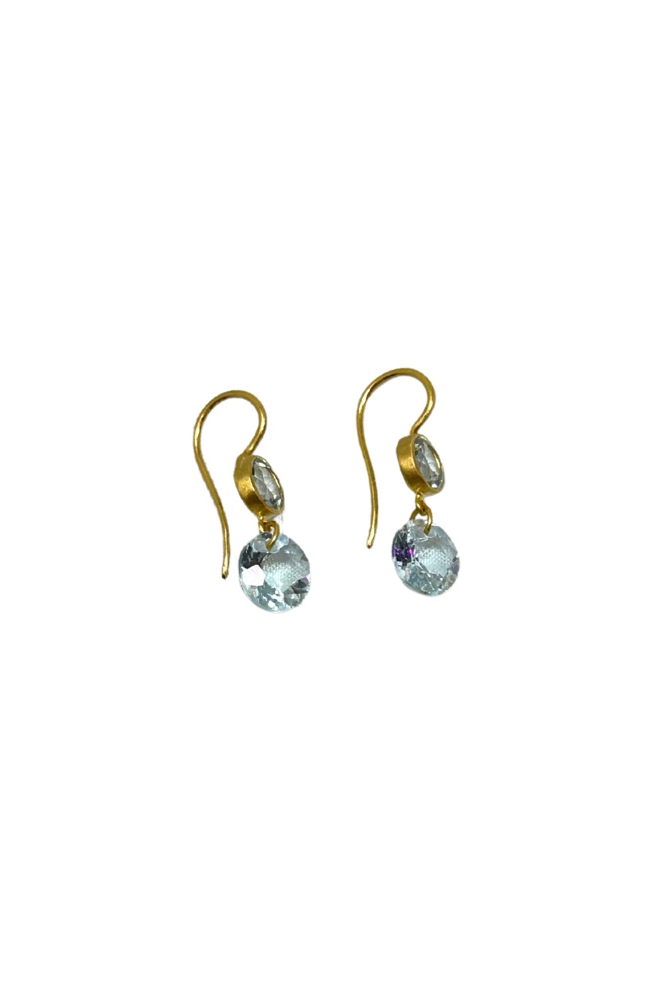 Marie Helene de Taillac Extra Small Aquamarine Incandescence Hook Earrings - Vermillion