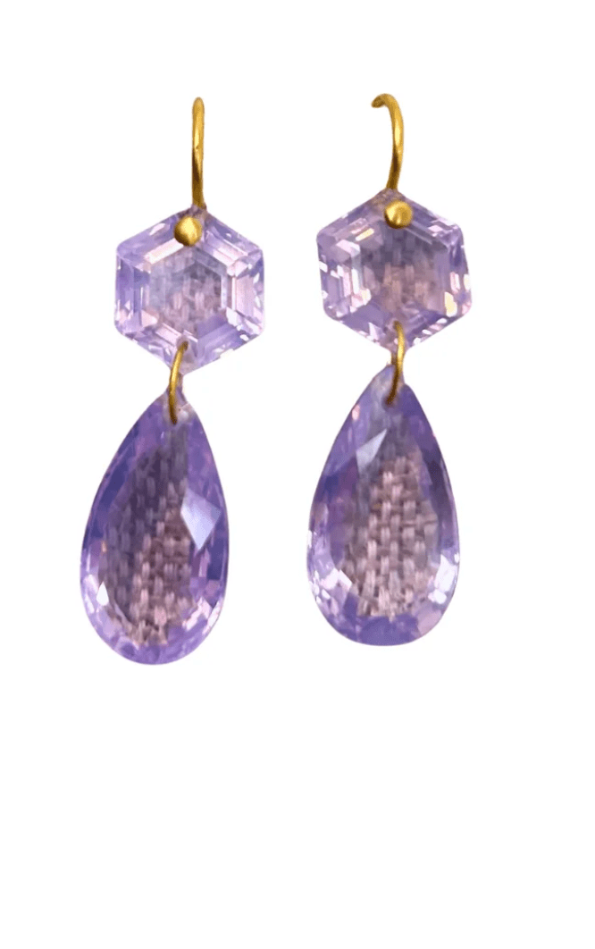 Marie Helene de Taillac Lavender Quartz Bianca Earrings - Vermillion