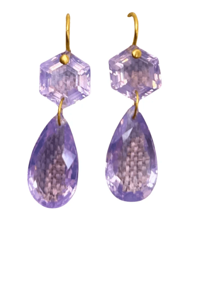 Marie Helene de Taillac Lavender Quartz Bianca Earrings - Vermillion