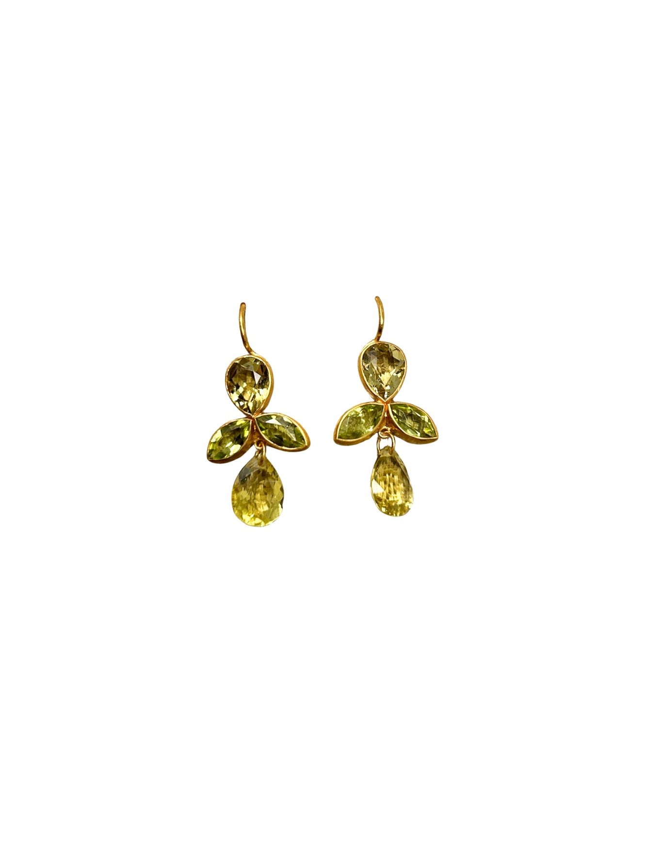 Marie Helene de Taillac Lemon Quartz & Peridot Fuchsia Earrings - Vermillion