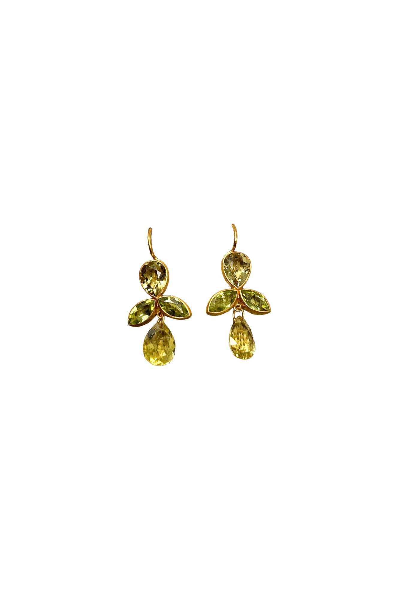 Marie Helene de Taillac Lemon Quartz & Peridot Fuchsia Earrings - Vermillion