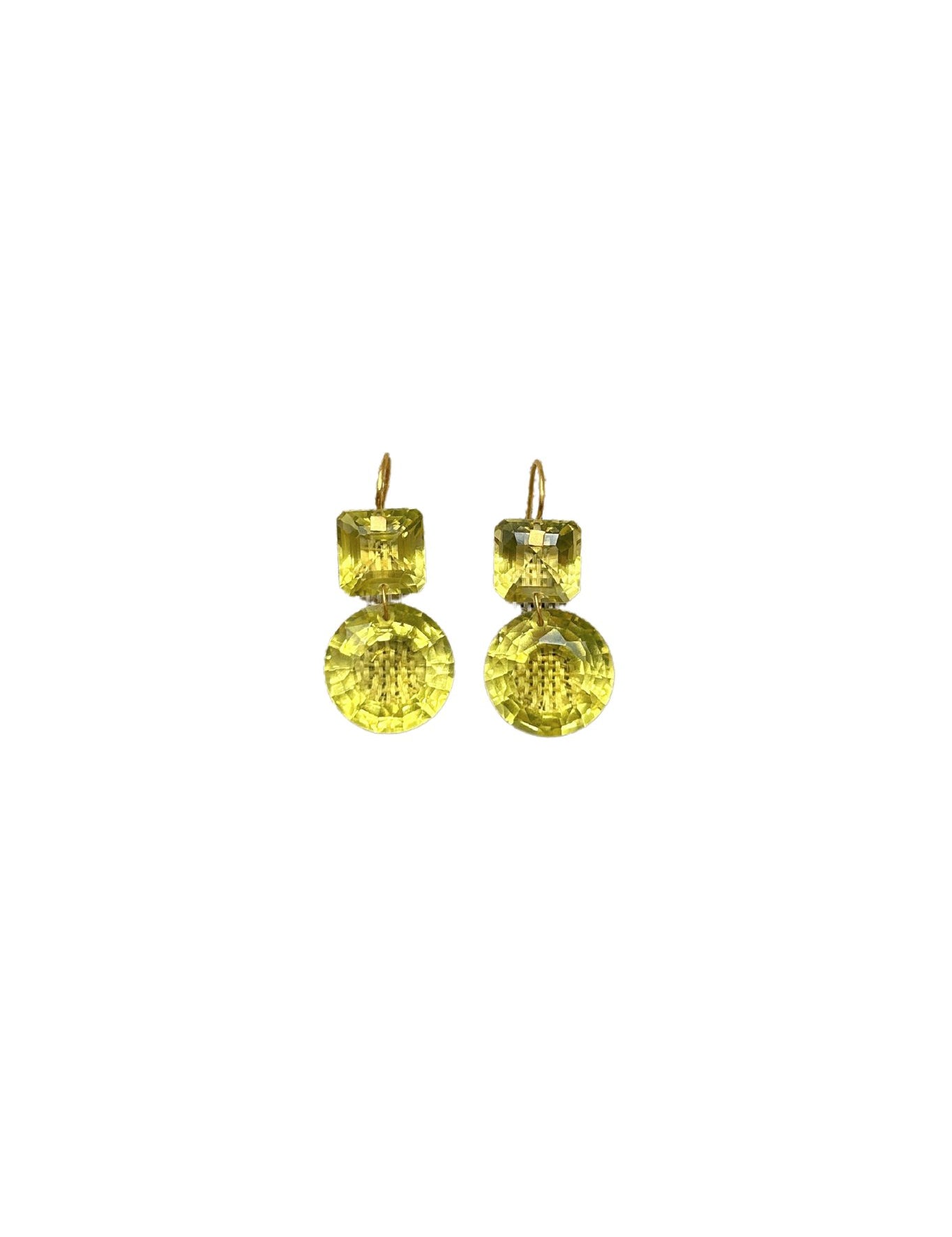 Marie Helene de Taillac Lemon Quartz Square Incandescence Earrings - Vermillion