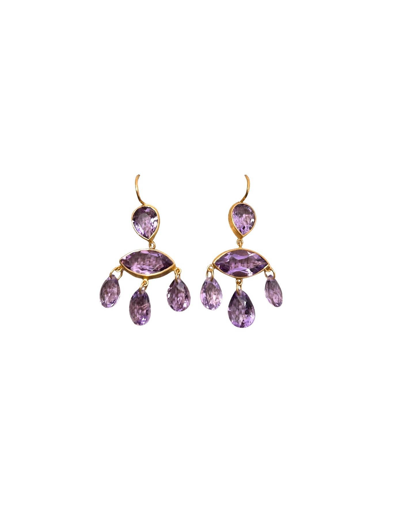 Marie Helene de Taillac Marquise D'Estrees Amethyst Earrings - Vermillion