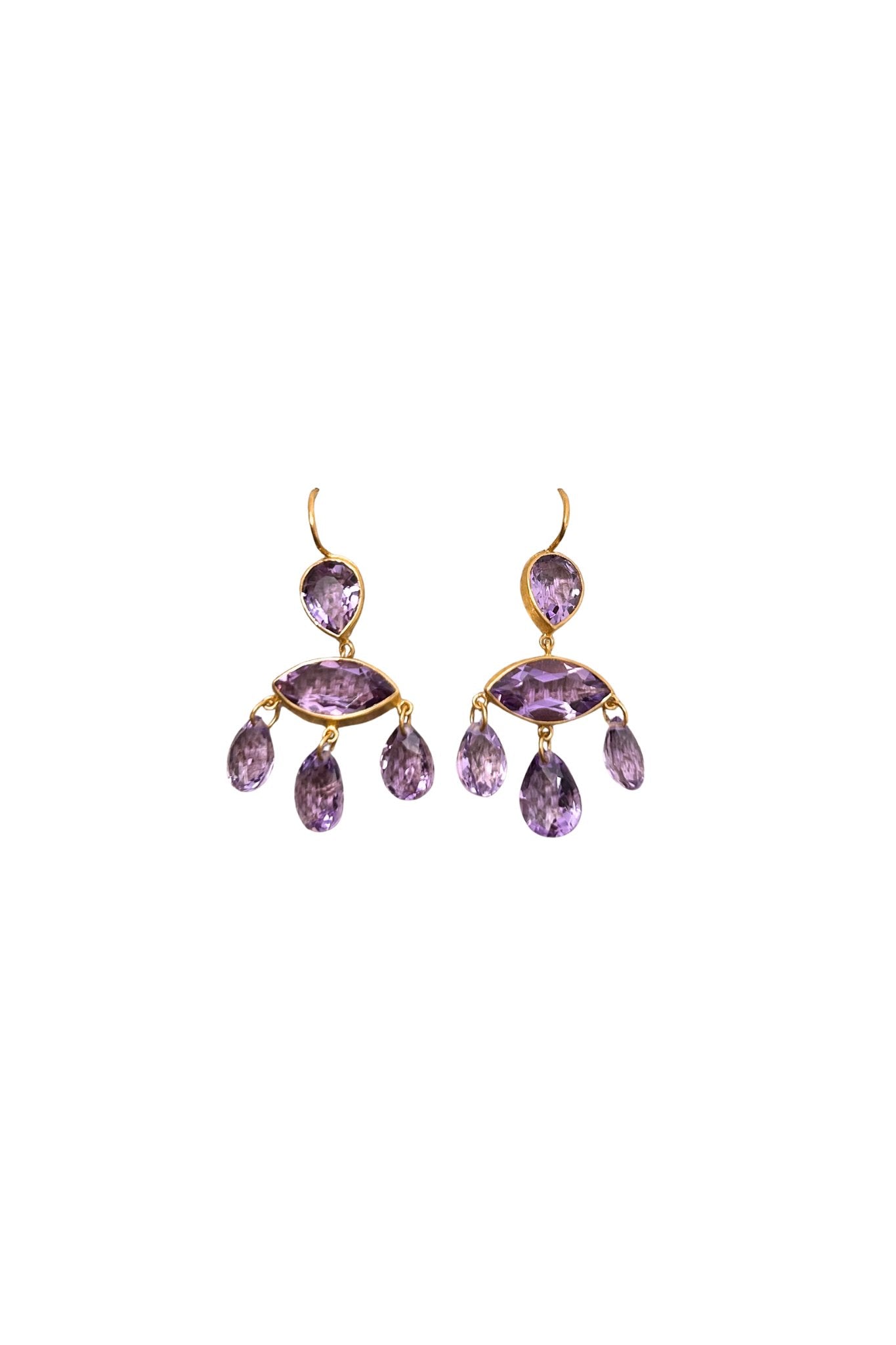 Marie Helene de Taillac Marquise D'Estrees Amethyst Earrings - Vermillion