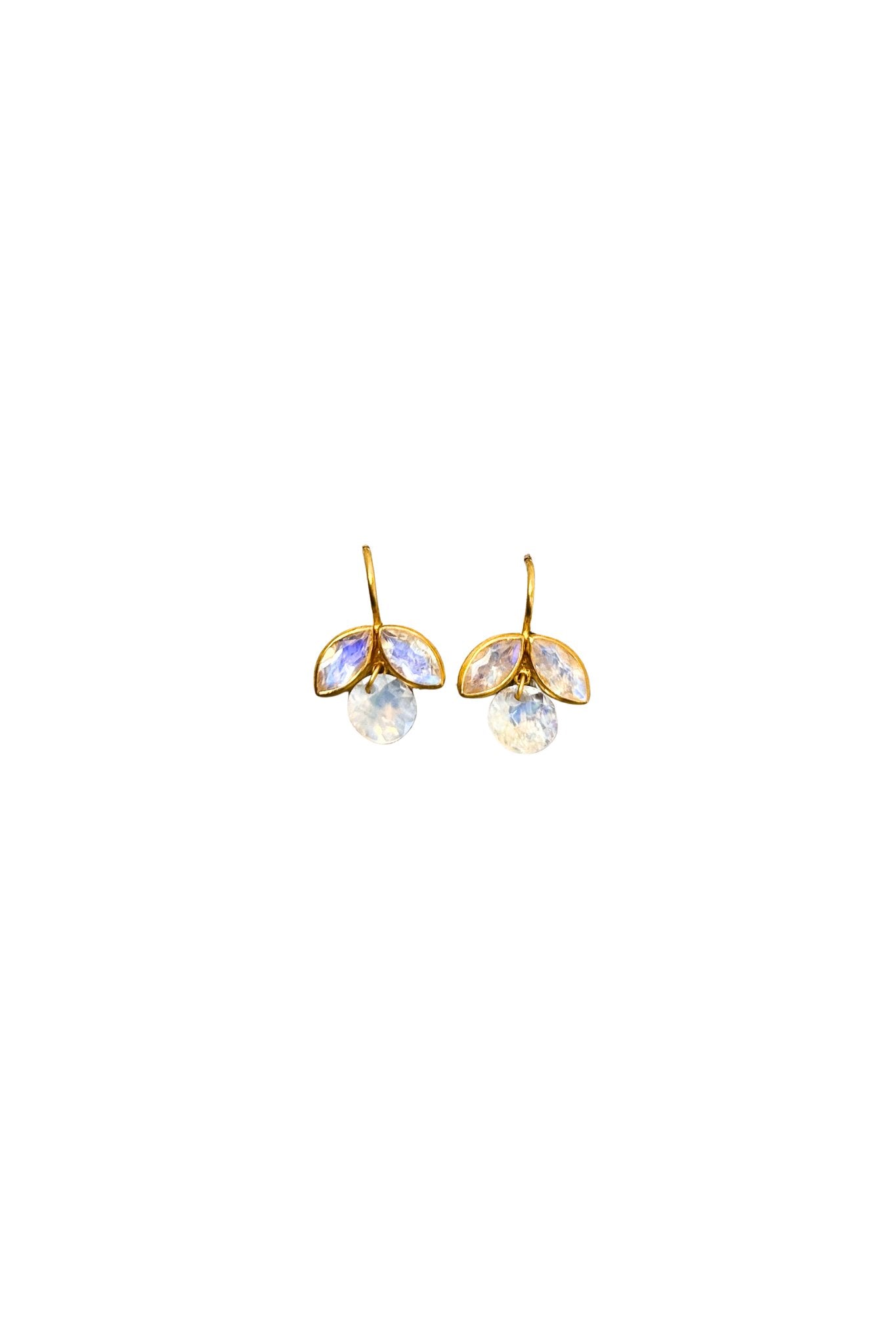 Marie Helene de Taillac Rainbow Moonstone Apple Earrings - Vermillion