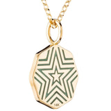 Marlo Laz Mini Diamond Halo Porte Bonheur Charm Emerald - Vermillion