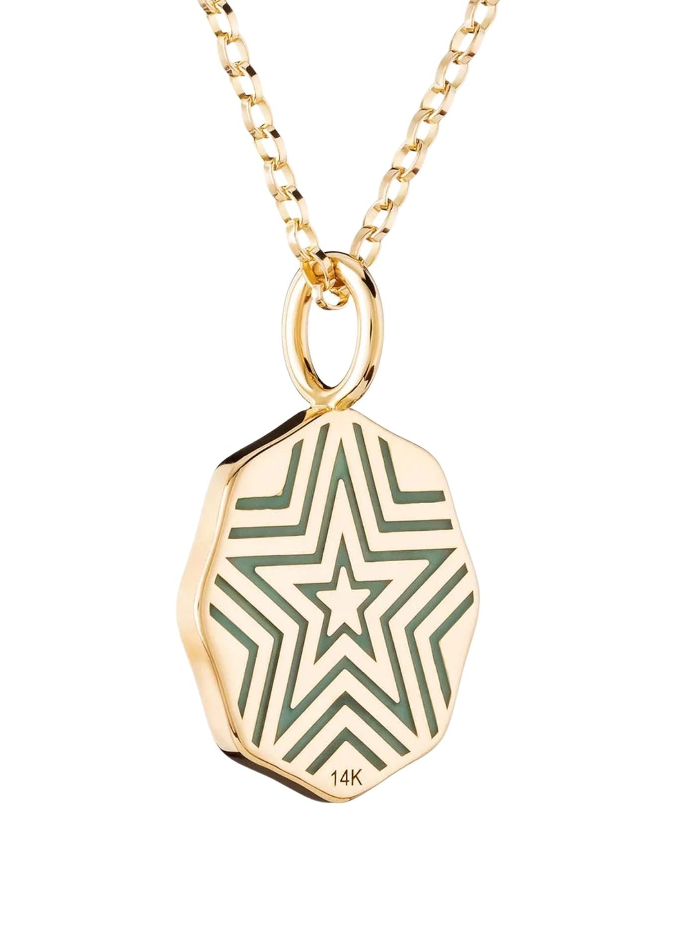 Marlo Laz Mini Diamond Halo Porte Bonheur Charm Emerald - Vermillion