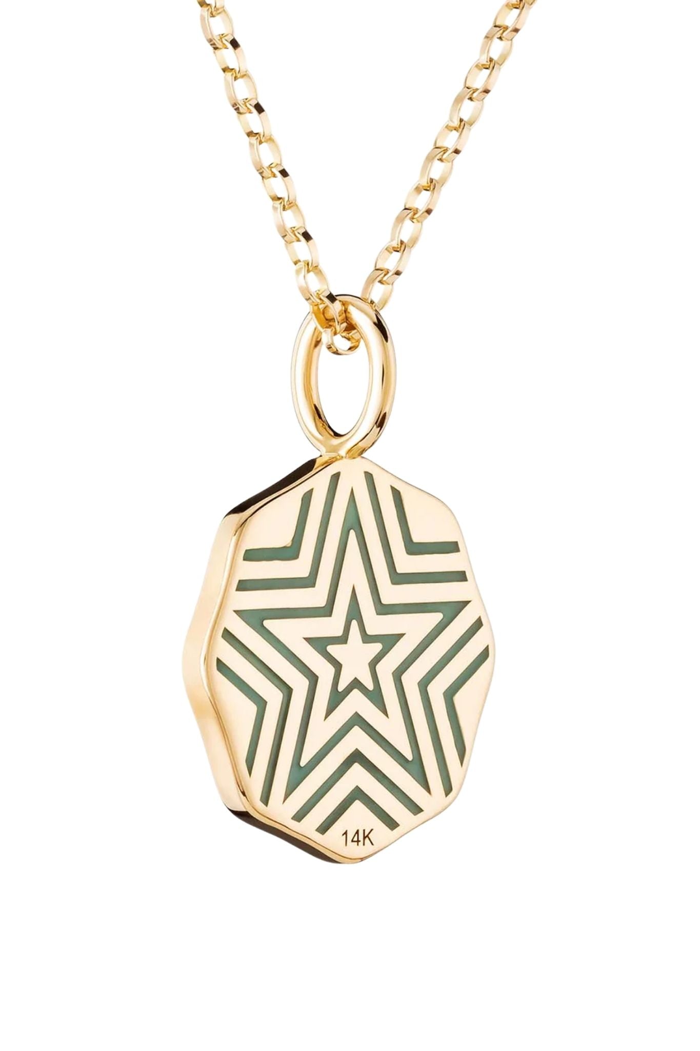 Marlo Laz Mini Diamond Halo Porte Bonheur Charm Emerald - Vermillion