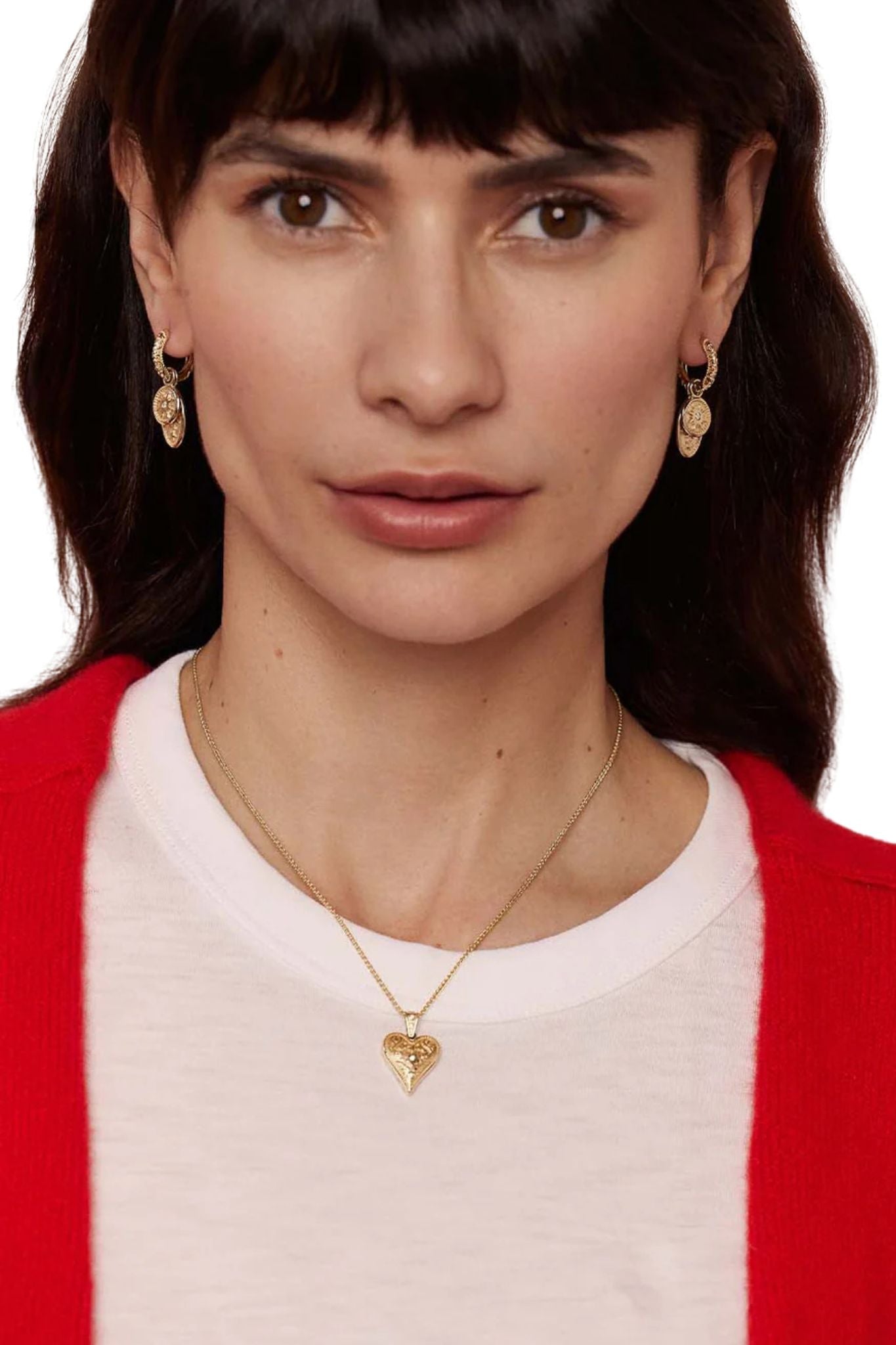 Marlo Laz YG Small Southwestern Heart Charm - Vermillion