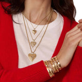 Marlo Laz YG Small Southwestern Heart Charm - Vermillion