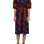 Megan Park Aria Embroidered Poplin Dress - Vermillion