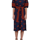 Megan Park Aria Embroidered Poplin Dress - Vermillion