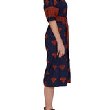 Megan Park Aria Embroidered Poplin Dress - Vermillion