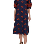 Megan Park Aria Embroidered Poplin Dress - Vermillion
